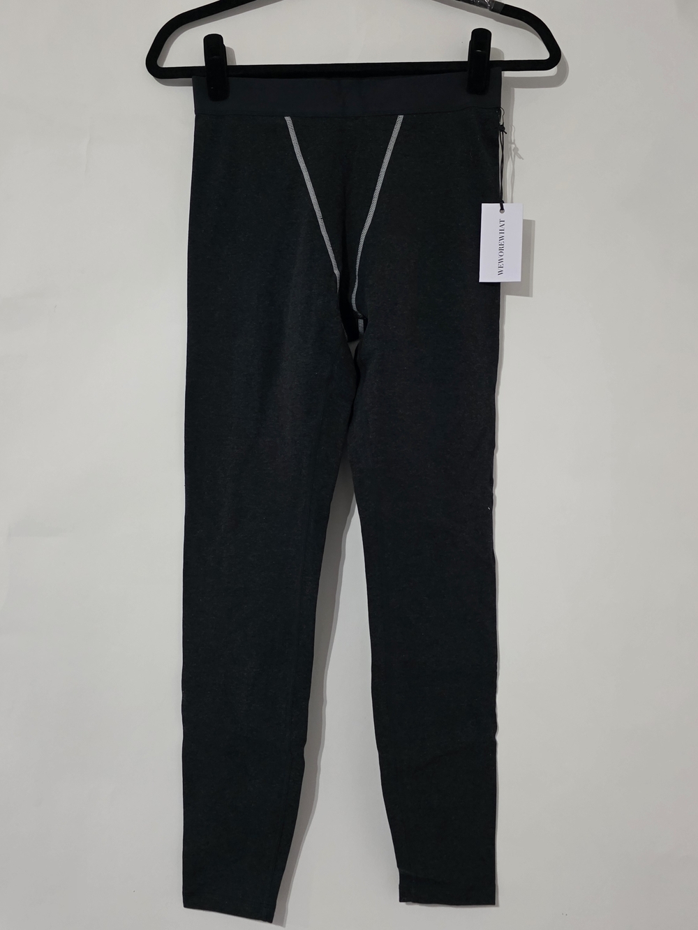 WeWoreWhat Black High-Rise Leggings with Contrast Stitching - S